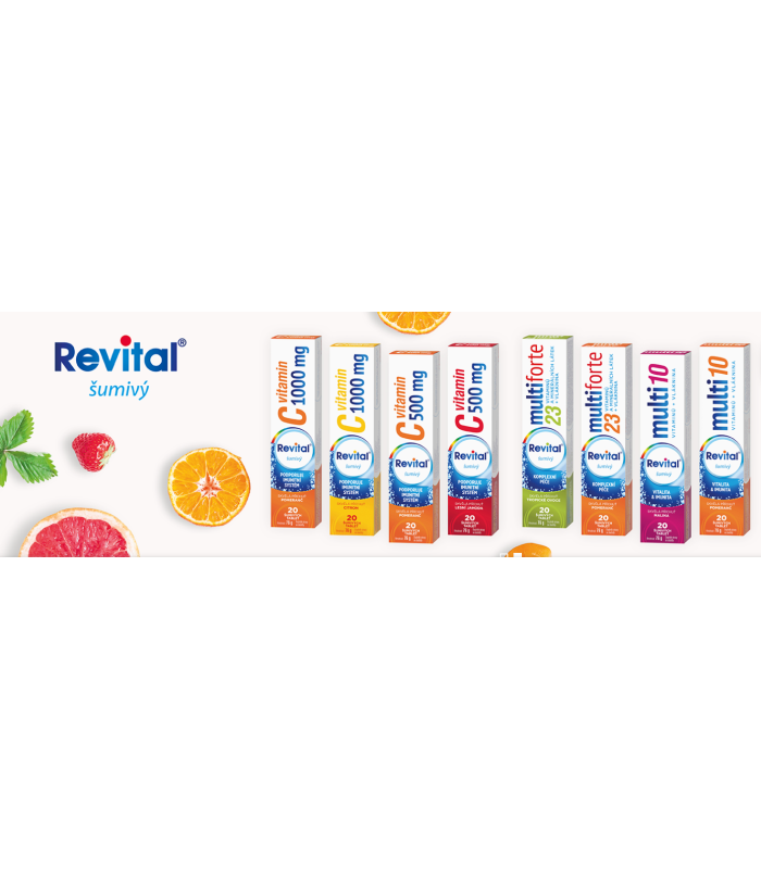 Šumivé vitamíny Revital - vitamín C 500 mg, 20 tablet