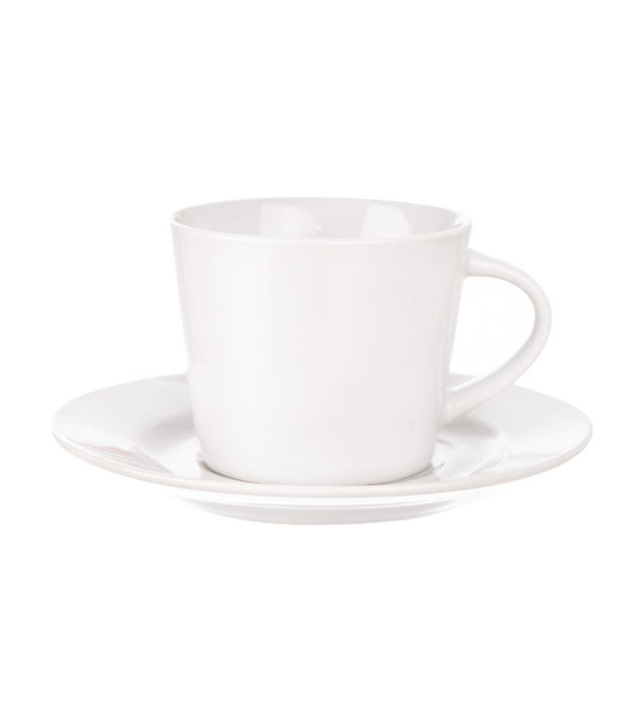 Porcelánový hrnek Orion - s podšálkem, bílý, 180 ml, sada 6 ks