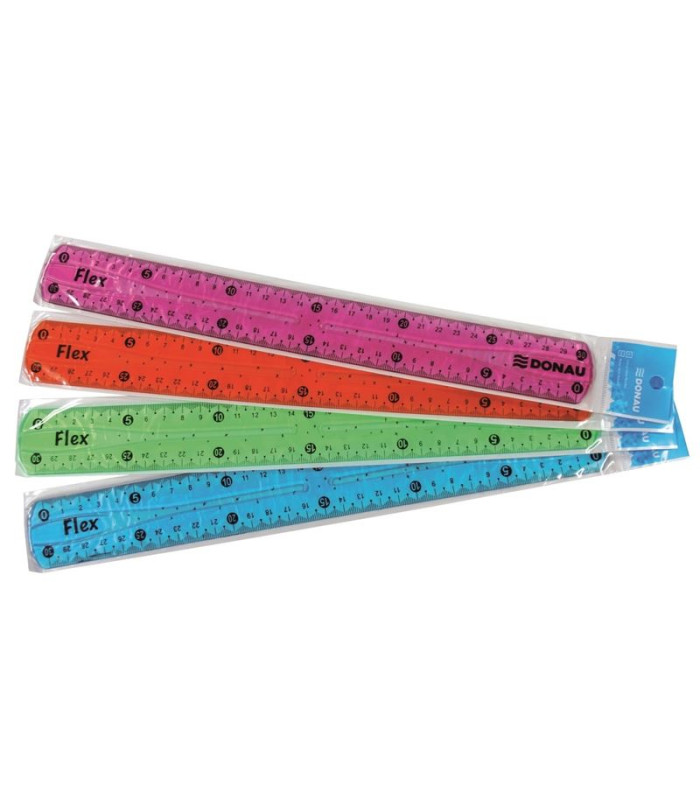 Plastové pravítko Donau flexi 30 cm, mix barev