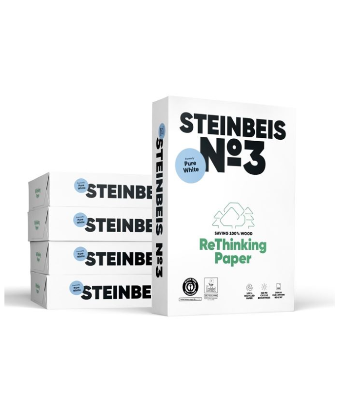 Recyklovaný papír Steinbeis No.3 Pure White A4 - 80 g/m2, CIE 110, 500 listů