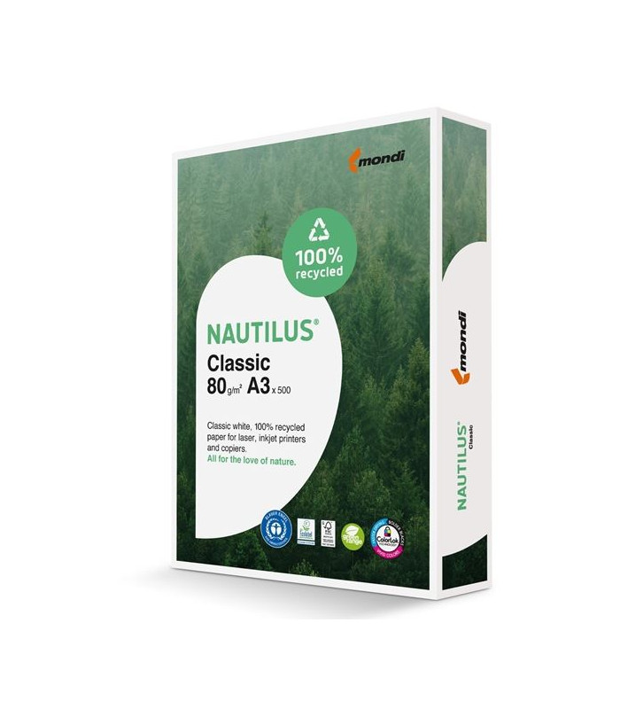 Recyklovaný papír Nautilus Classic A3 - 80 g/m2, CIE 112, 500 listů