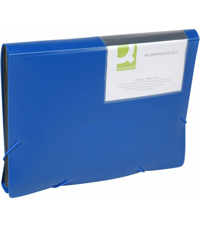 Aktovka s přihrádkami Q-Connect - A4, modrá, 13 přihrádek