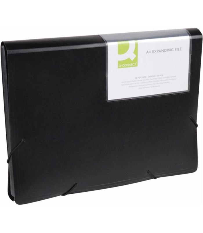 Aktovka s přihrádkami Q-Connect - A4, černá, 13 přihrádek