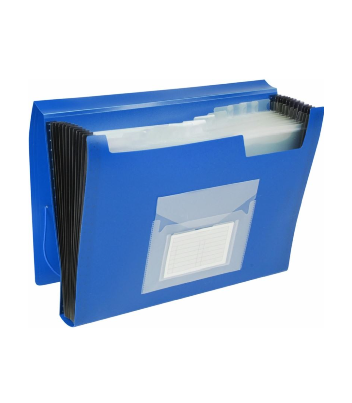 Aktovka s přihrádkami Q-Connect - A4, modrá, 13 přihrádek