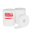 Dvouvrstvý Jumbo toaletní papír s ražbou vyrobený z běleného recyklu - bílá 75%. Výška role 9 cm. Průměr role 28 cm. Návin role 257 m