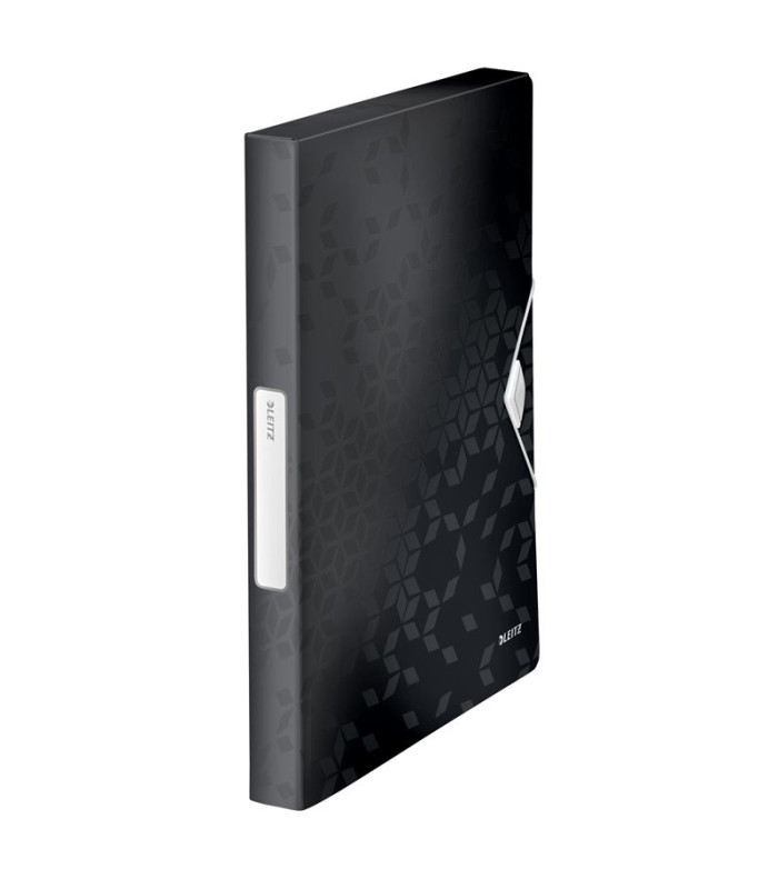 Box na spisy s gumičkou Leitz WOW - A4, černý, 3 cm