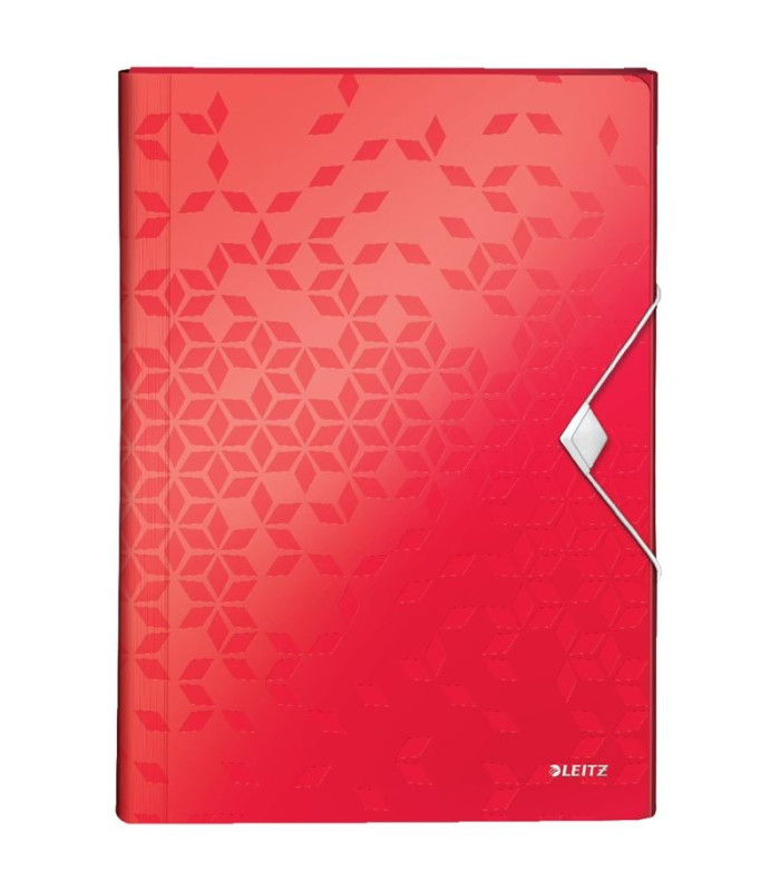 Aktovka s přihrádkami Leitz WOW - A4, červená, 6 přihrádek