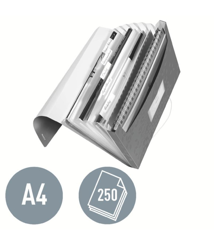 Aktovka s přihrádkami Leitz WOW - A4, červená, 6 přihrádek