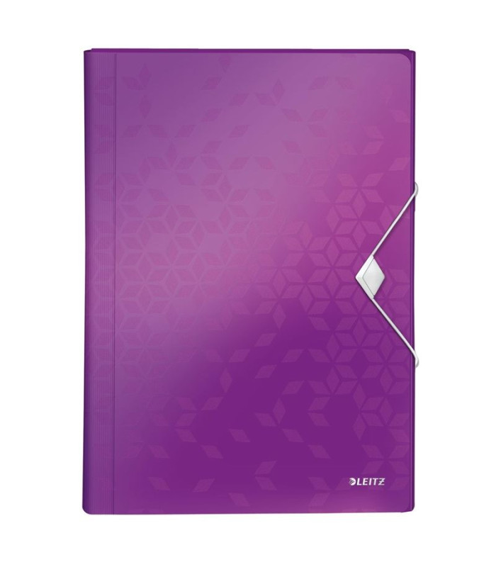 Aktovka s přihrádkami Leitz WOW - A4, purpurová, 6 přihrádek
