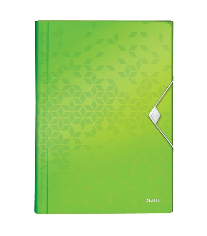 Aktovka s přihrádkami Leitz WOW - A4, zelená, 6 přihrádek