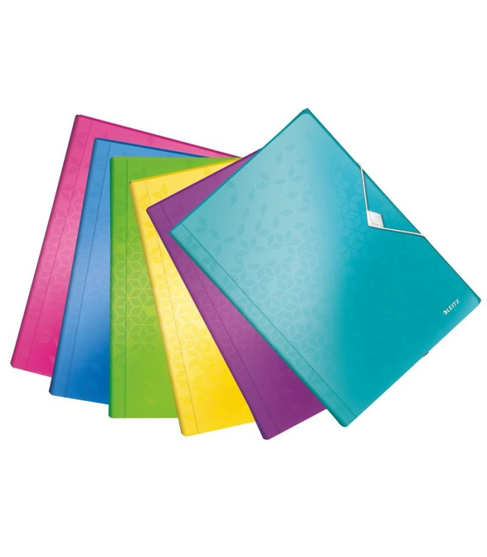 Aktovka s přihrádkami Leitz WOW - A4, metalicky růžová, 6 přihrádek