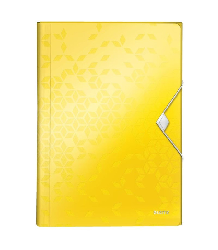 Aktovka s přihrádkami Leitz WOW - A4, žlutá, 6 přihrádek