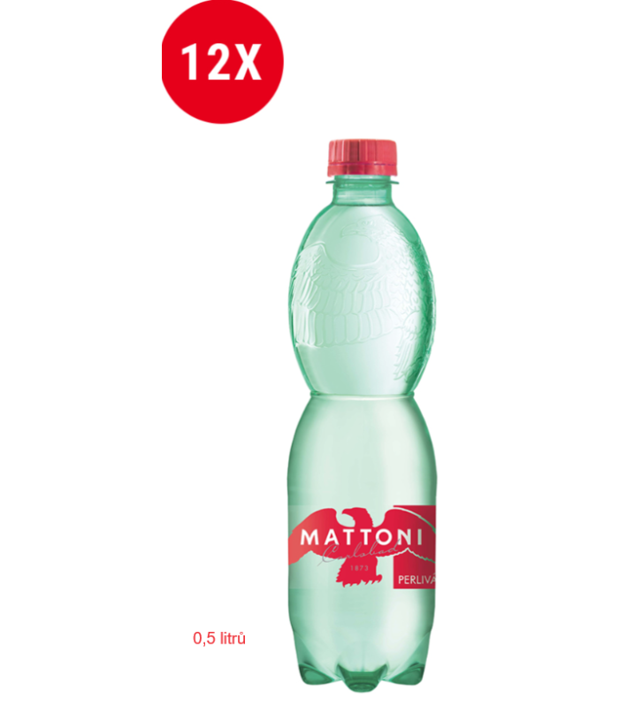 Minerální voda Mattoni - perlivá, 12x 0,5 l