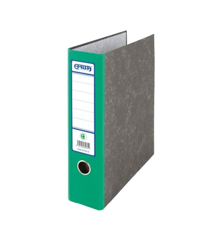 Archivační kapsový pořadač Emba - A4, kartonový, hřbet 7,5 cm, zelený, mramorovaný