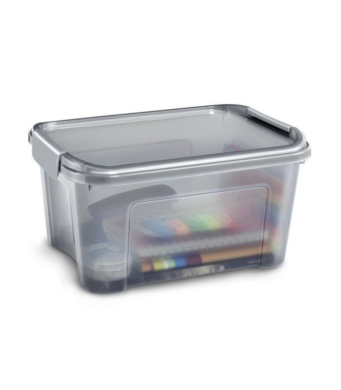 Plastová krabice Shadow - recyklovaný materiál, šedá, 13 l