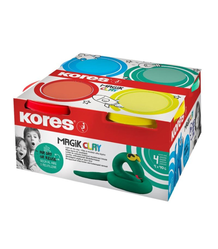 Modelovací hmota Kores MAGIK CLAY - 4 barvy po 40 g