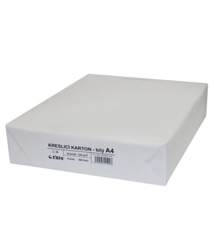 Kreslicí karton A4 (čtvrtky) - akvarelový, 220g/m2, 200 listů, bílý