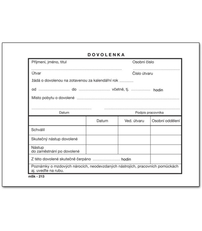 Dovolenka, A6, 100 listů