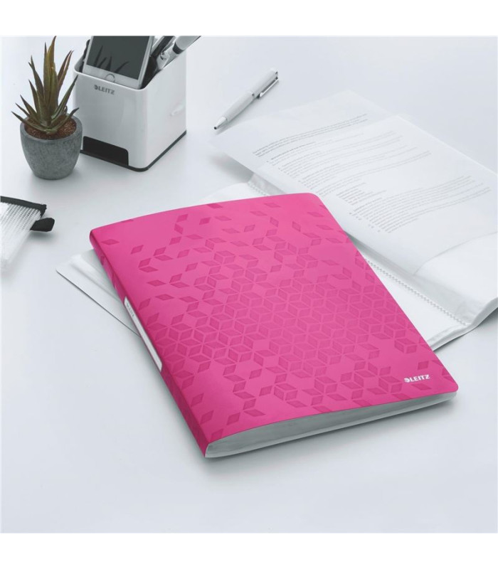 Katalogová kniha Leitz WOW - A4, 20 kapes, růžová