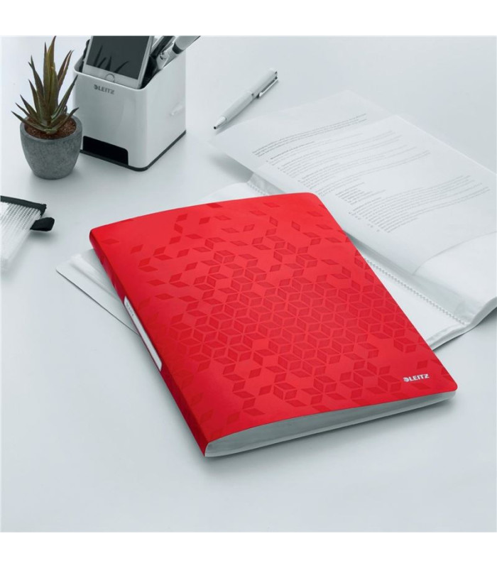 Katalogová kniha Leitz WOW - A4, 20 kapes, červená