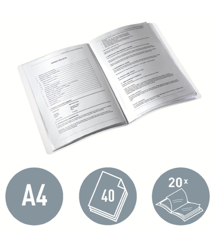 Katalogová kniha Leitz WOW - A4, 20 kapes, bílá