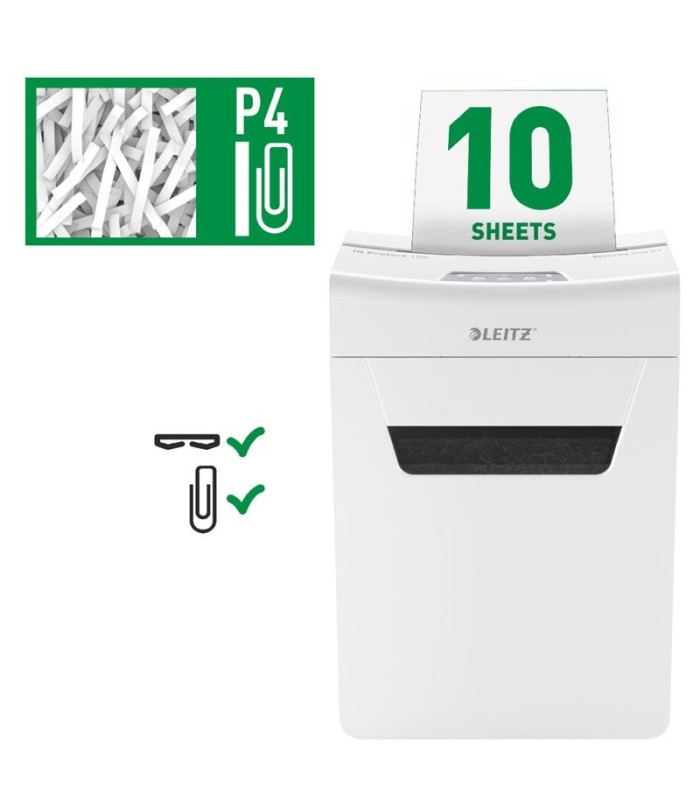 Skartovačka Leitz IQ Protect 10X EU - P4, řez na mikročástice 4 x 40 mm