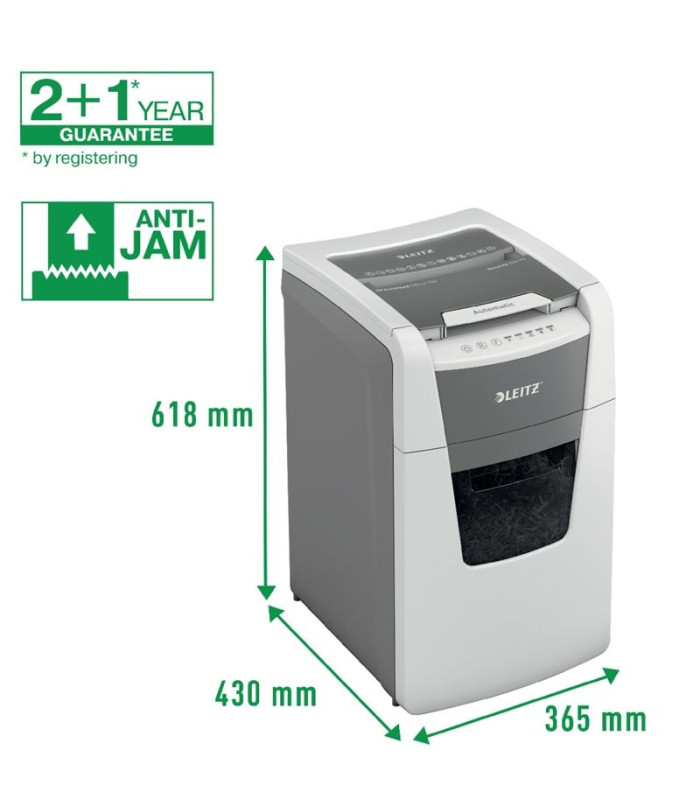 Automatická skartovačka Leitz IQ AutoFeed 150 - P5, řez na mikročástice 2 x 15 mm