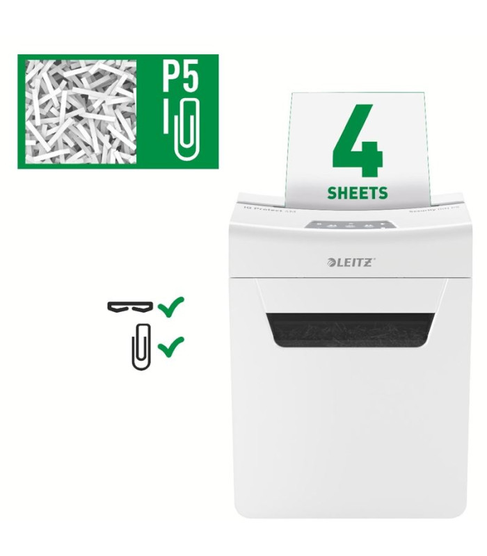 Skartovačka Leitz IQ Protect 4M - P5, řez na mikročástice 2 x 15 mm