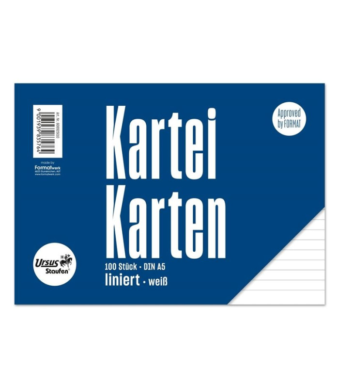 Listy do kartotéky A5 - linkované, 100 ks