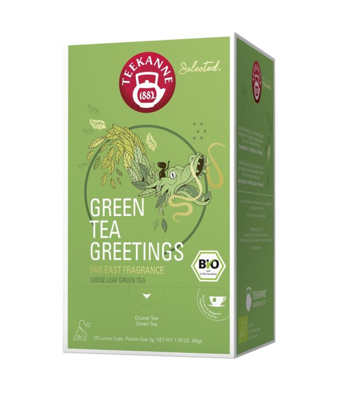 Zelený čaj Teekanne Luxury - Green Tea Greetings, 25x 2 g, 50 g