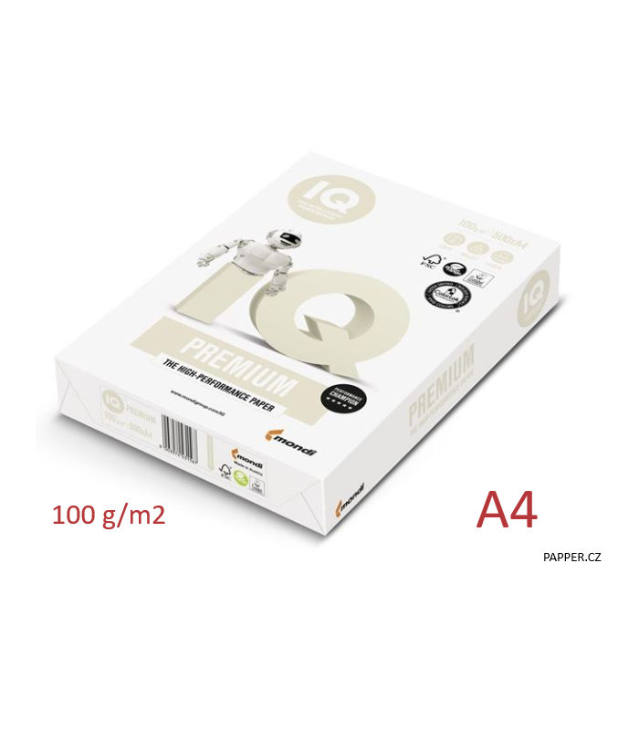 Kancelářský papír IQ Premium A4 - 100 g/m2, CIE 170, 500 listů
