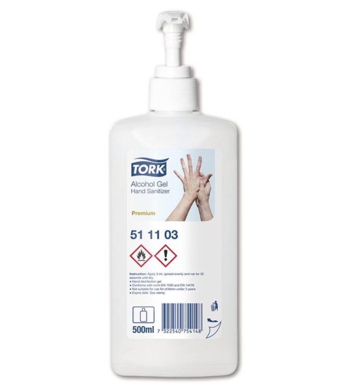 Gelová dezinfekce na ruce Tork - s pumpičkou, 500 ml