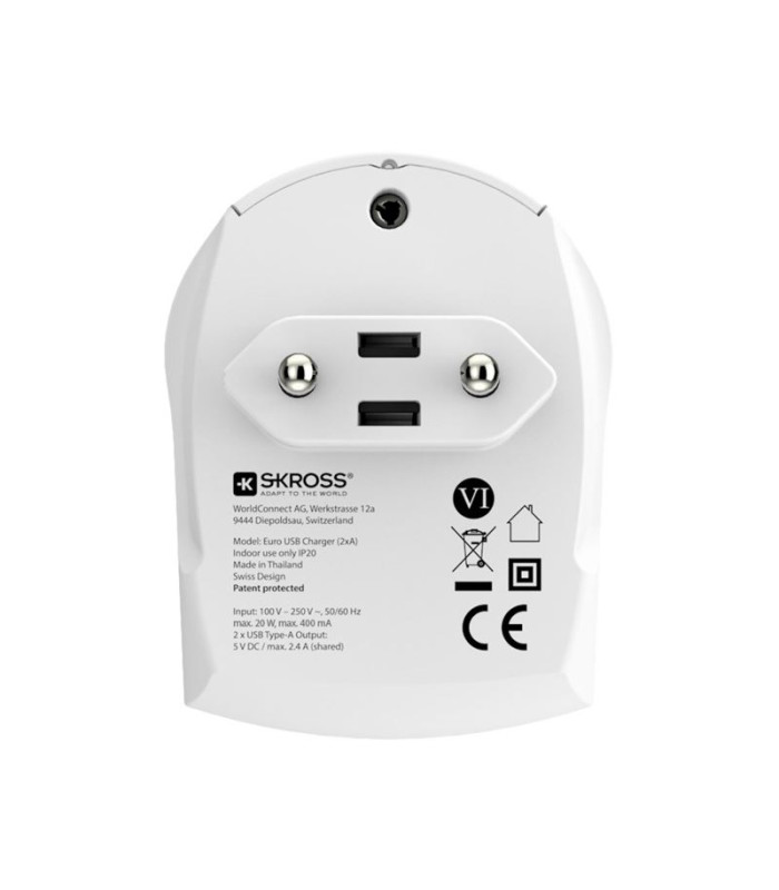 Nabíjecí adaptér Skross SWITZERLAND - 2 USB výstupy